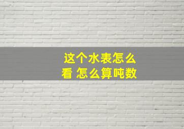 这个水表怎么看 怎么算吨数